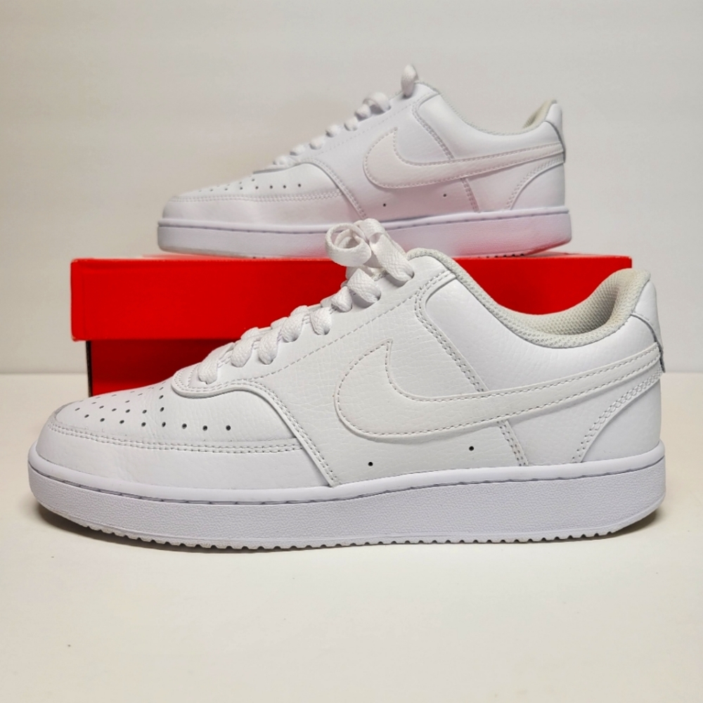 Nike Court Vision Low Triple White Sneakers 8.5